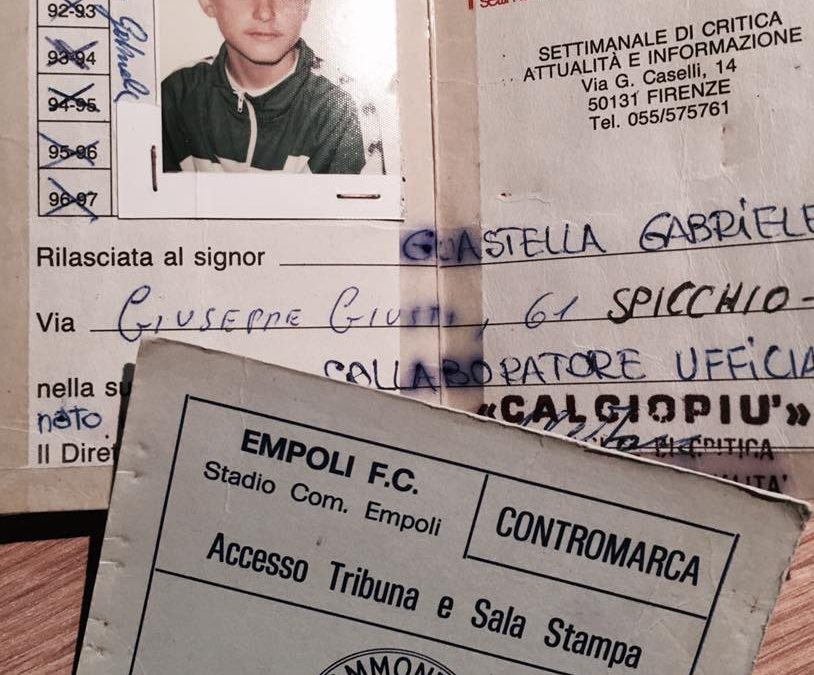 La mia prima esperienza nel mondo giornalistico sportivo: corrispondente da Empoli per il settimanale “Calcio Più”