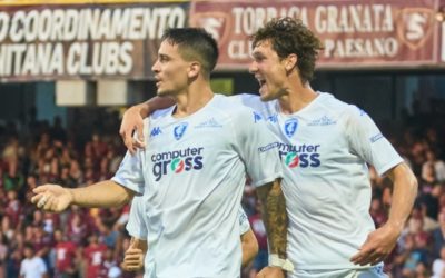 SERIE A – 5a Giornata | Primo tempo magnifico dell’Empoli che passa con il primo gol in A di Satriano, ma la Salernitana pareggia al primo tiro. Poi gli azzurri vanno sotto e rimontano con Lammers.