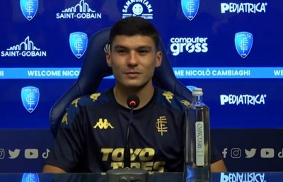 Nicolò Cambiaghi torna subito a vestire la maglia azzurra, dopo appena due mesi di Atalanta. “E’ la decisione migliore per tutti, per me che posso continuare il mio percorso di crescita qui in questo straordinario ambiente, penso per l’Empoli perché mi ha fortemente rivoluto e dove spero di ridare il mio contributo, e per l’Atalanta che crede molto nella mia crescita con questa squadra.  Mi chiedete se ci sono state molte squadre sulle mie tracce, posso confermare, ma voglio dirvi che l’Empoli in realtà è sempre stata la prima scelta, nel caso in cui non dovesse essere ancora il momento di indossare la casacca nerazzurra”.