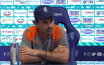 SALA STAMPA | Il tecnico azzurro Guido Pagliuca in conferenza alla vigilia di Reggiana-Empoli