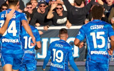 SERIE B – 18a Giornata | L’Empoli, nonostante le assenze e l’emergenza in difesa, frena la corsa della capolista Frosinone: ancora in gol Nasti, Fulignati decisivo nel finale.
